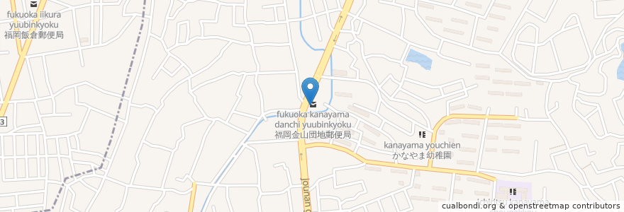 Mapa de ubicacion de 福岡金山団地郵便局 en Jepun, 福岡県, 福岡市, 城南区.