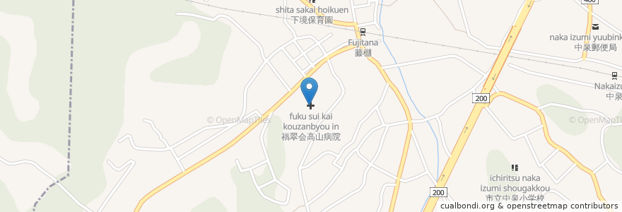 Mapa de ubicacion de 福翠会高山病院 en 일본, 후쿠오카현, 直方市.