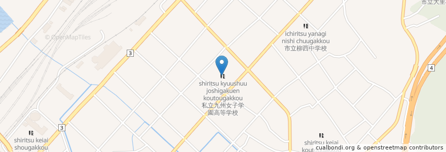 Mapa de ubicacion de 私立九州女子学園高等学校 en Japón, Prefectura De Fukuoka, 北九州市, 門司区.