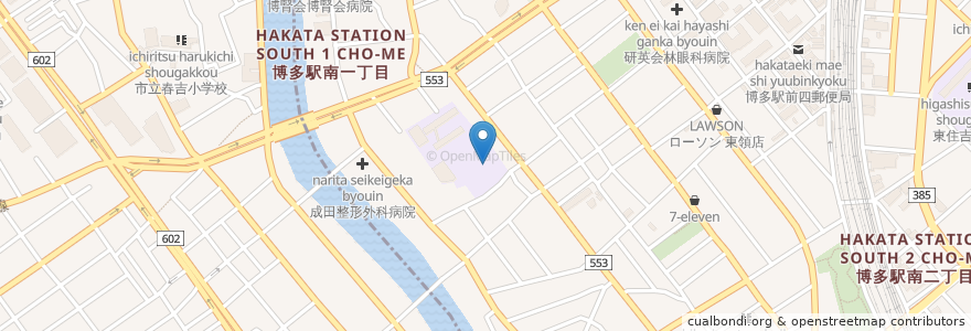 Mapa de ubicacion de 私立精華女子高等学校 en Japonya, 福岡県, 福岡市.