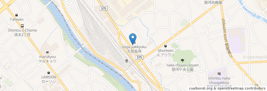 Mapa de ubicacion de 竹下郵便局 en 日本, 福冈县, 福冈市, 博多区.