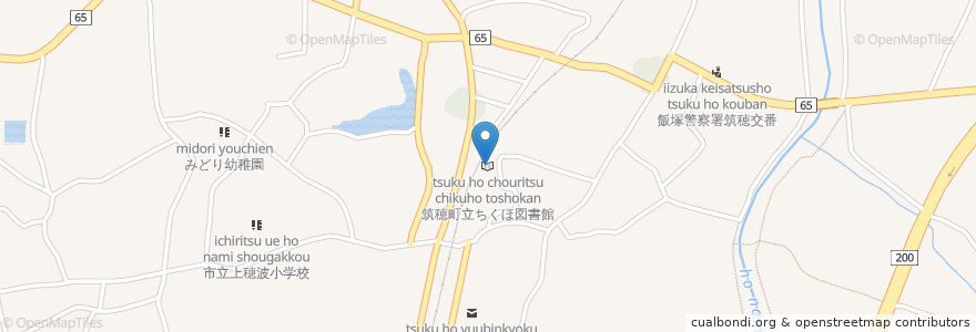 Mapa de ubicacion de 筑穂町立ちくほ図書館 en 日本, 福岡県, 飯塚市.