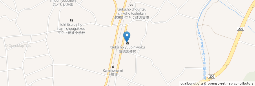 Mapa de ubicacion de 筑穂郵便局 en 日本, 福冈县, 饭冢市.