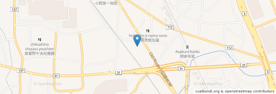 Mapa de ubicacion de 筑紫野太宰府消防組合筑紫野消防署 en 일본, 후쿠오카현, 筑紫野市.