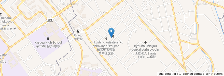 Mapa de ubicacion de 春日警察署白木原交番 en Japón, Prefectura De Fukuoka, 大野城市.