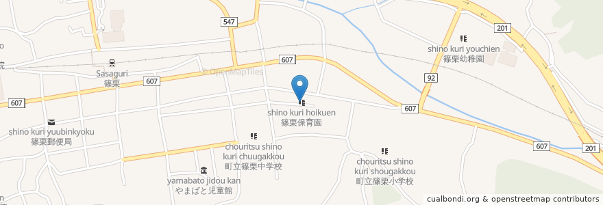 Mapa de ubicacion de 篠栗保育園 en Japonya, 福岡県, 糟屋郡, 篠栗町.