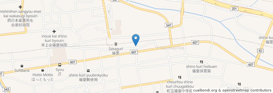 Mapa de ubicacion de 篠栗町役場 en 日本, 福岡県, 糟屋郡, 篠栗町.