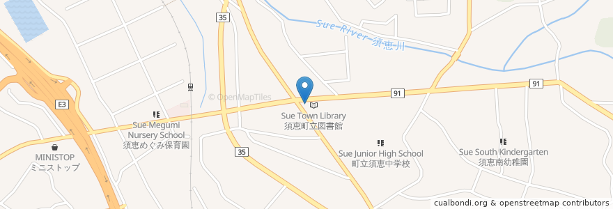 Mapa de ubicacion de 粕屋警察署須恵交番 en Japonya, 福岡県, 糟屋郡, 須恵町.