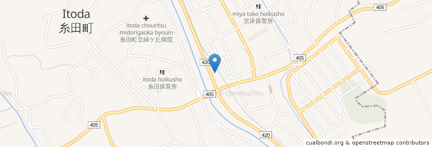 Mapa de ubicacion de 糸田郵便局 en 日本, 福岡県, 田川郡, 糸田町.