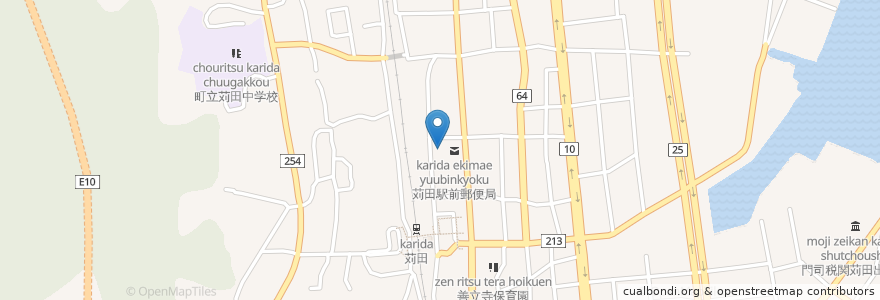 Mapa de ubicacion de 苅田駅前郵便局 en ژاپن, 福岡県, 京都郡, 苅田町.