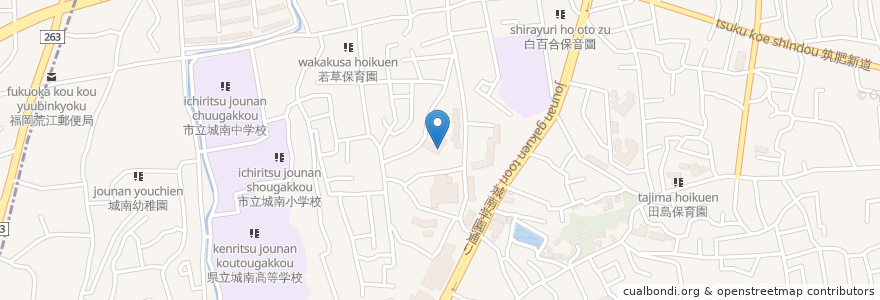 Mapa de ubicacion de 茶山幼稚園 en Japon, Préfecture De Fukuoka, 福岡市, 城南区.