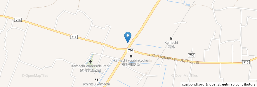 Mapa de ubicacion de 蒲池郵便局 en Japón, Prefectura De Fukuoka, 柳川市.