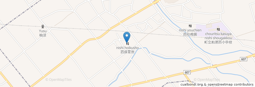 Mapa de ubicacion de 西保育所 en 日本, 福冈县, 糟屋郡, 粕屋町.