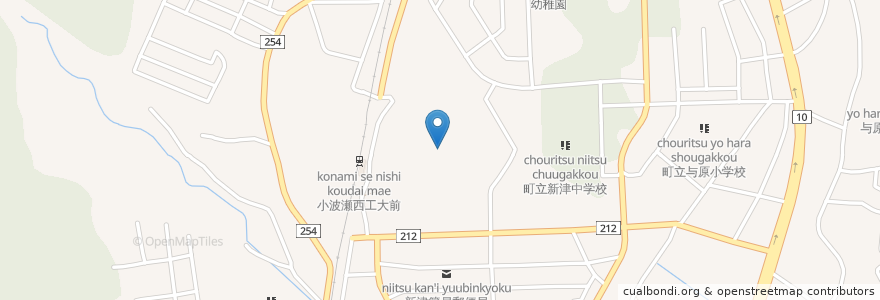 Mapa de ubicacion de 西日本工業大学（総合システム工学部） en اليابان, محافظة فوكوكا, 京都郡, 苅田町.
