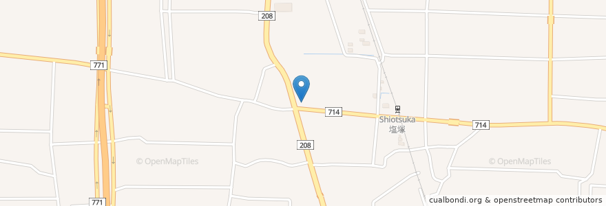 Mapa de ubicacion de 豊原郵便局 en Japonya, 福岡県, 柳川市.