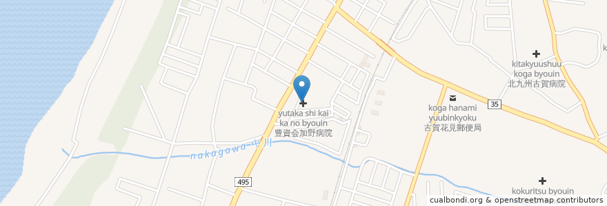 Mapa de ubicacion de 豊資会加野病院 en ژاپن, 福岡県, 古賀市.