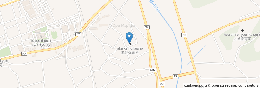 Mapa de ubicacion de 赤池保育所 en Japan, Fukuoka Prefecture, Tagawa County, Fukuchi.