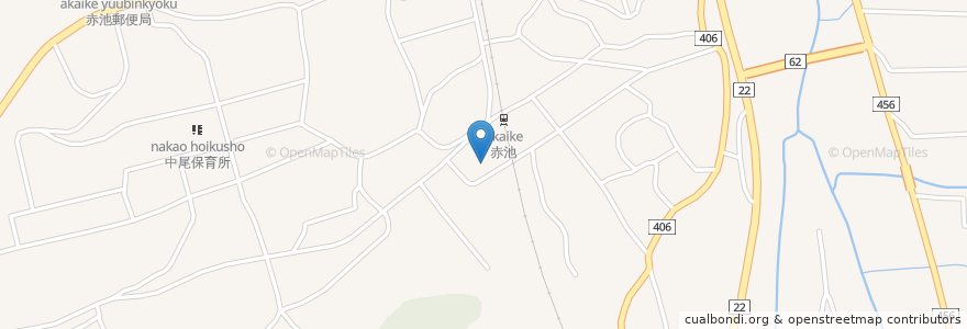 Mapa de ubicacion de 赤池町立病院 en Giappone, Prefettura Di Fukuoka, 田川郡, 福智町.