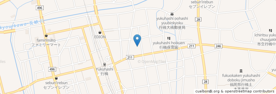 Mapa de ubicacion de 起生会大原病院 en 日本, 福岡県, 行橋市.