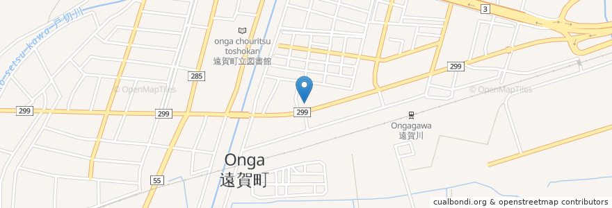 Mapa de ubicacion de 遠賀川郵便局 en 日本, 福岡県, 遠賀郡, 遠賀町.