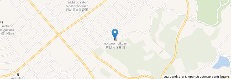 Mapa de ubicacion de 野ばら保育園 en Япония, Фукуока, 宗像市.
