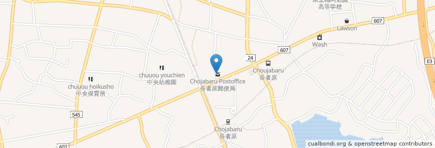 Mapa de ubicacion de 長者原郵便局 en Japon, Préfecture De Fukuoka, 糟屋郡, 粕屋町.