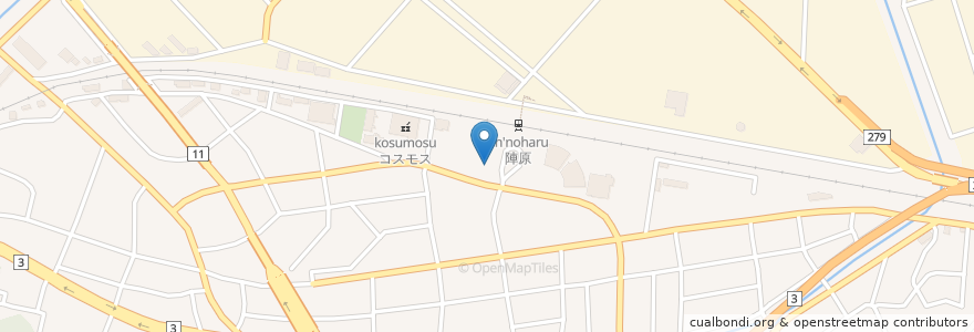 Mapa de ubicacion de 陣原保育所 en اليابان, محافظة فوكوكا, 北九州市, 八幡西区.