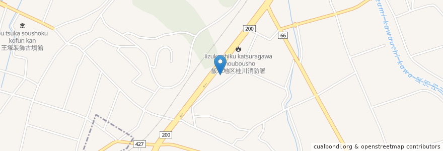 Mapa de ubicacion de 飯塚地区桂川消防署 en Giappone, Prefettura Di Fukuoka, 嘉穂郡, 桂川町.