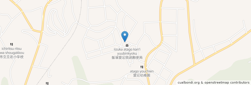 Mapa de ubicacion de 飯塚愛宕簡易郵便局 en 日本, 福岡県, 飯塚市.