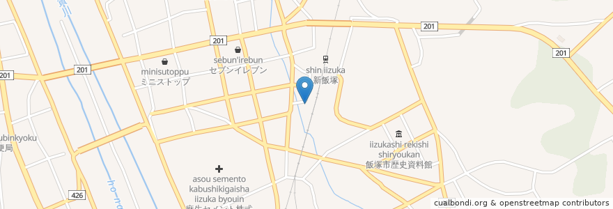 Mapa de ubicacion de 飯塚警察署新飯塚駅前交番 en Japan, Präfektur Fukuoka, 飯塚市.