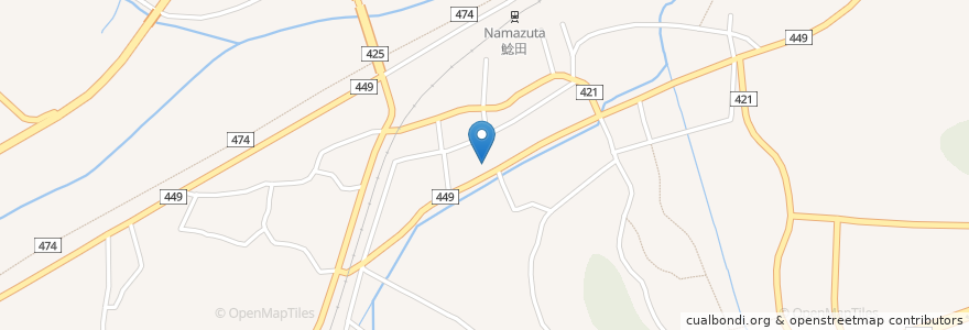 Mapa de ubicacion de 飯塚鯰田郵便局 en Japan, 福岡県, 飯塚市.