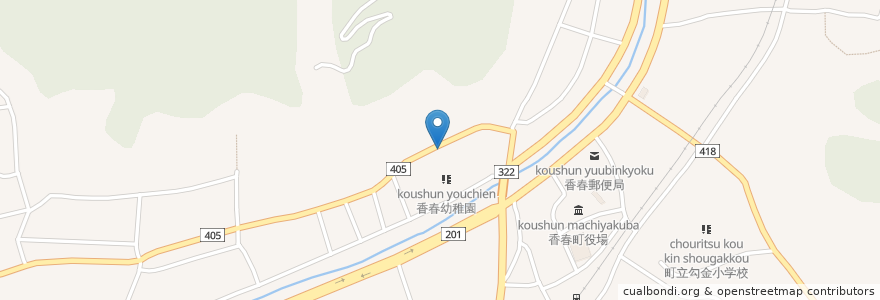 Mapa de ubicacion de 香春保育所 en Japan, Fukuoka Prefecture, Tagawa County, Kawara.