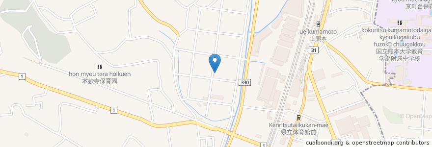 Mapa de ubicacion de つくし保育園 en Japon, Préfecture De Kumamoto, 熊本市, 西区.