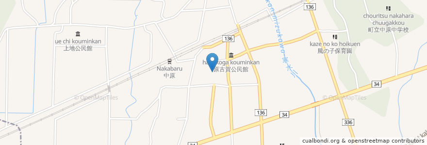 Mapa de ubicacion de みやき町立図書館 en 日本, 佐賀県, 三養基郡, みやき町.