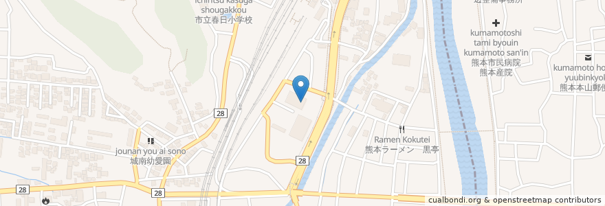 Mapa de ubicacion de 九州総合通信局 en ژاپن, 熊本県, 熊本市.