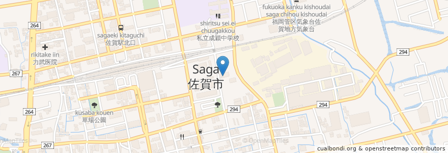 Mapa de ubicacion de 九州農政局佐賀農政事務所 en Japan, Präfektur Saga, 佐賀市.