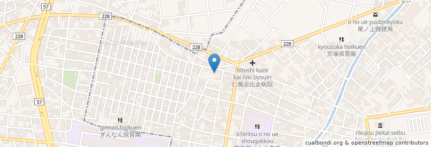 Mapa de ubicacion de 九州音楽京塚幼稚園 en Japon, Préfecture De Kumamoto, 熊本市, 東区.