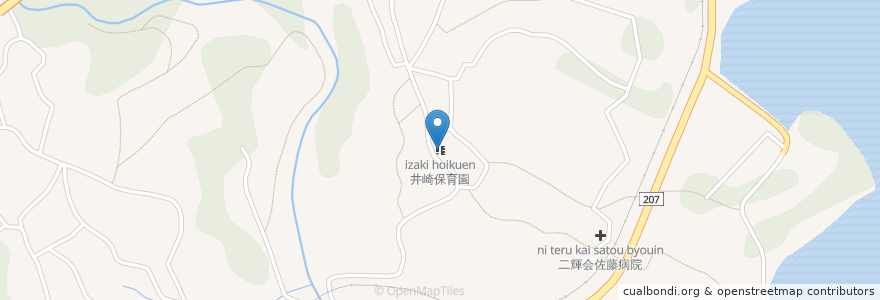 Mapa de ubicacion de 井崎保育園 en Japão, 長崎県, 諫早市.