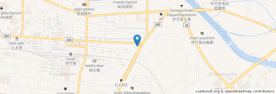 Mapa de ubicacion de 伊万里警察署伊万里中央交番 en Japonya, 佐賀県, 伊万里市.