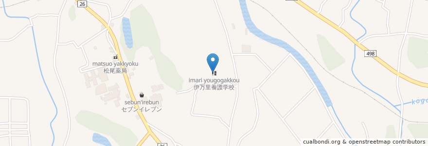 Mapa de ubicacion de 伊万里養護学校 en 日本, 佐賀県, 伊万里市.