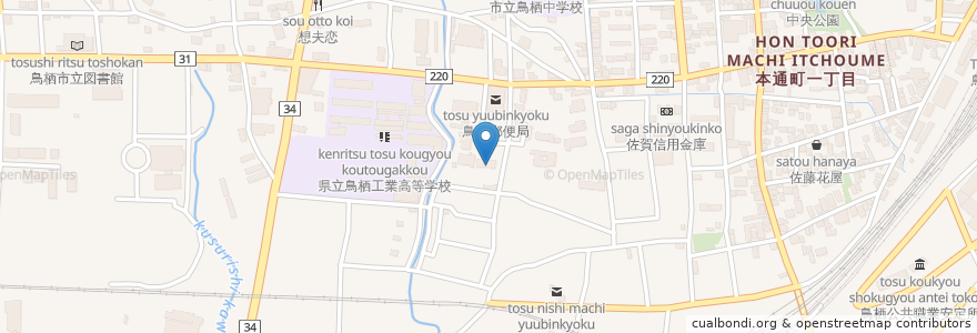 Mapa de ubicacion de 佐賀県鳥栖農林事務所 en 日本, 佐賀県, 鳥栖市.