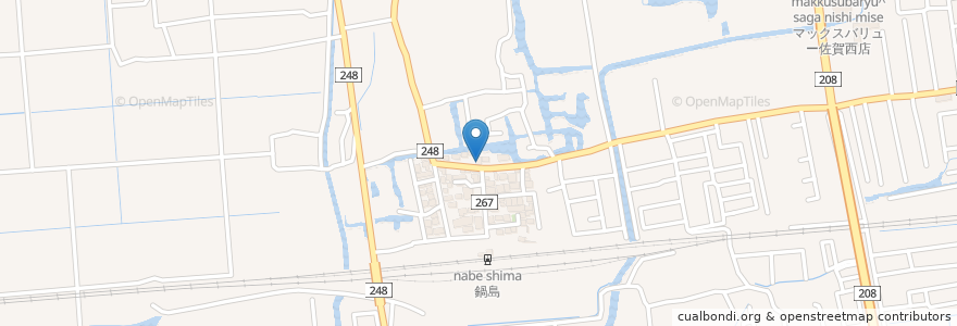 Mapa de ubicacion de 佐賀鍋島郵便局 en Japón, Prefectura De Saga, 佐賀市.