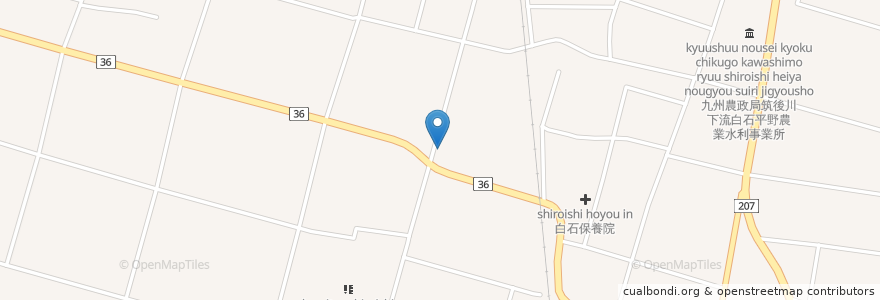 Mapa de ubicacion de 六角郵便局 en 日本, 佐贺县, 杵岛郡, 白石町.