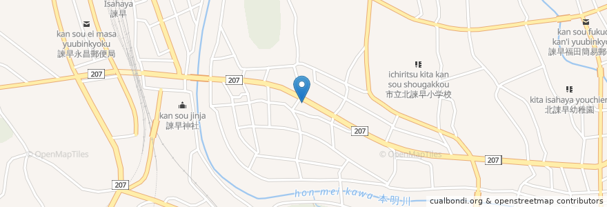 Mapa de ubicacion de 北諫早郵便局 en Japan, 長崎県, 諫早市.