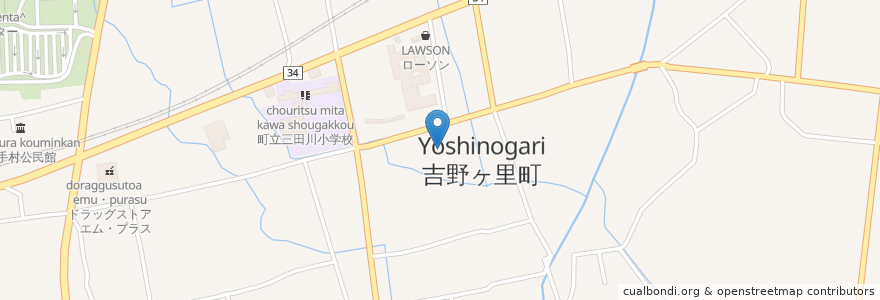 Mapa de ubicacion de 吉野ヶ里町役場 en 日本, 佐賀県, 神埼郡, 吉野ヶ里町.