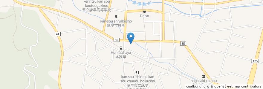 Mapa de ubicacion de 和光会出口病院 en 일본, 나가사키현, 諫早市.