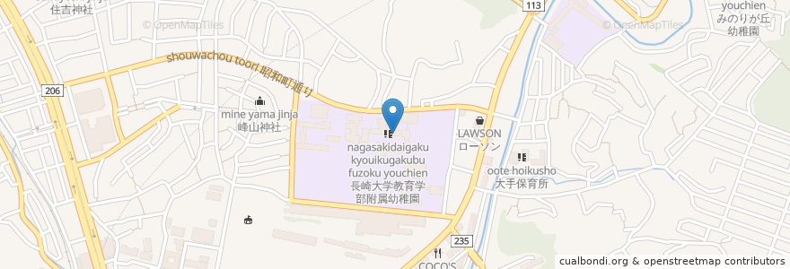 Mapa de ubicacion de 国立長崎大学教育学部附属小学校 en Japon, Préfecture De Nagasaki, Nagasaki.