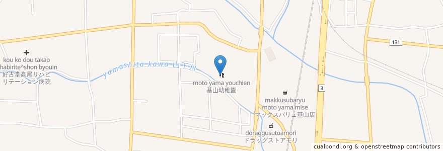 Mapa de ubicacion de 基山幼稚園 en 日本, 佐贺县, 三养基郡, 基山町.