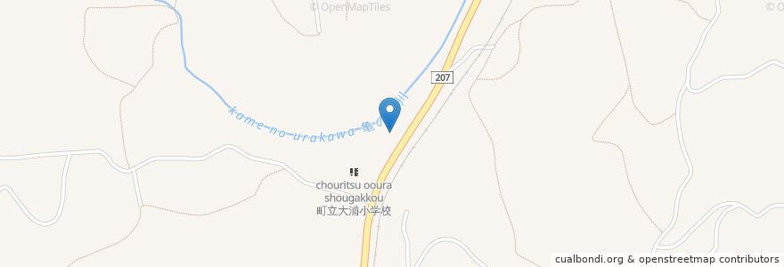 Mapa de ubicacion de 大浦郵便局 en ژاپن, 佐賀県, 藤津郡, 太良町.