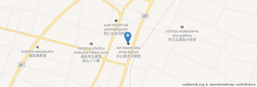 Mapa de ubicacion de 天心堂志田病院 en Japan, 佐賀県, 鹿島市.